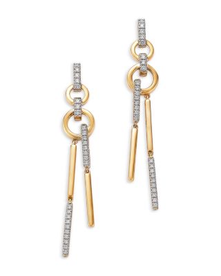Diamond Cascade Drop Earrings in 14K Yellow Gold, 0.5 tcw