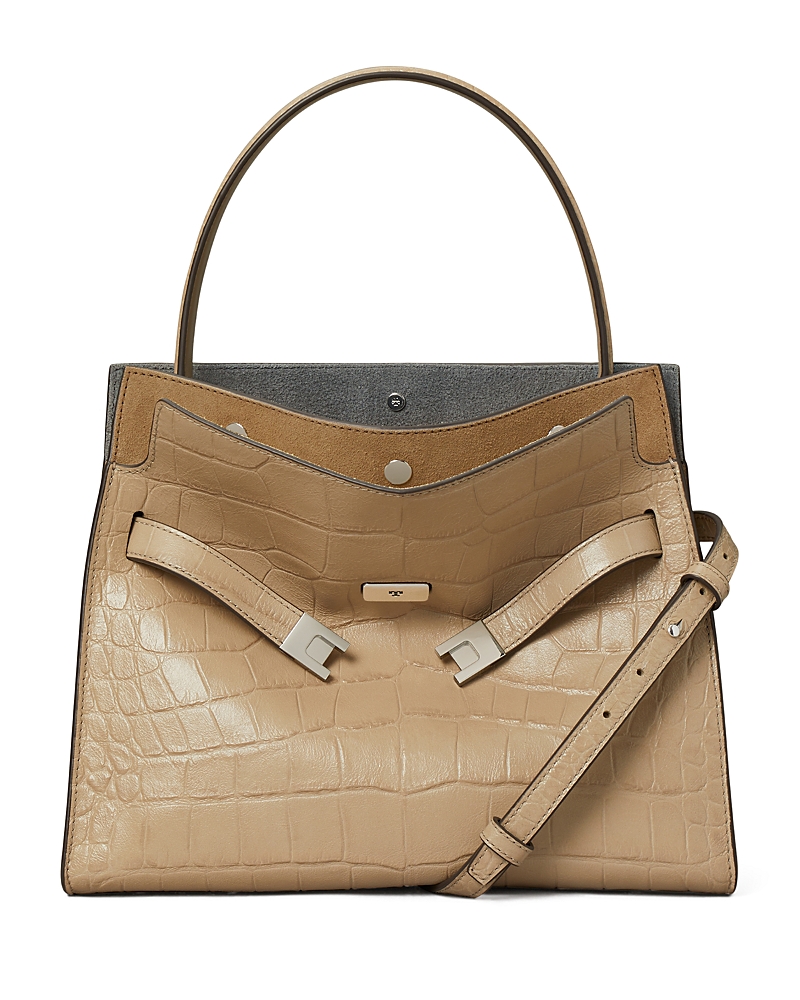 Tory Burch Lee Radziwill Small Embossed Leather Double Bag