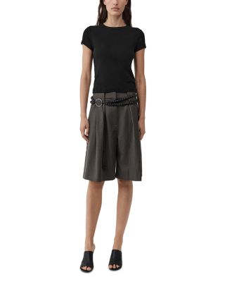 Wool Pleat Loop Shorts