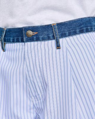 Eliaz Denim Trim Striped Shorts