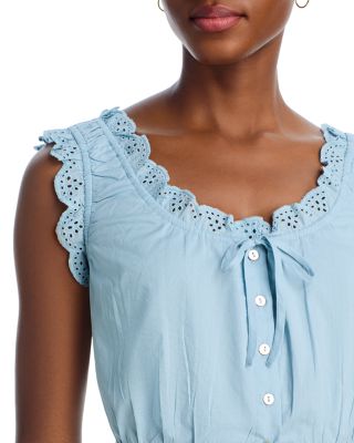 Eyelet Trim Top & Eyelet Trim Midi Skirt