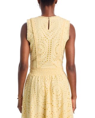 Eyelet Sleeveless Tank & Eyelet Midi Skirt - Exclusive