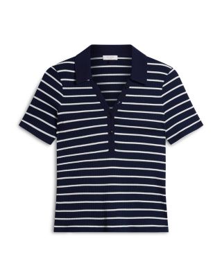Merle Ribbed Polo Top