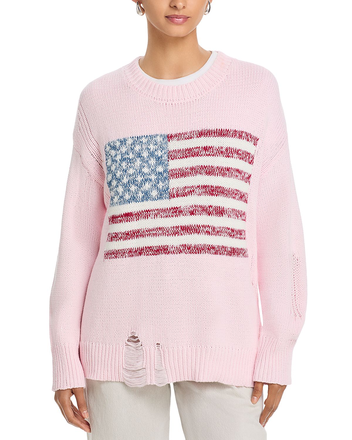 Vintage Havana Distressed American Flag Sweater
