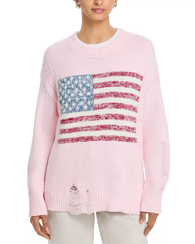 Vintage Havana Distressed American Flag Sweater