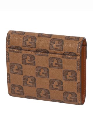 Mini Logo Print Leather Wallet