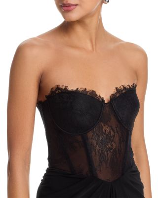 Lace Jersey Floor Sweeping Gown