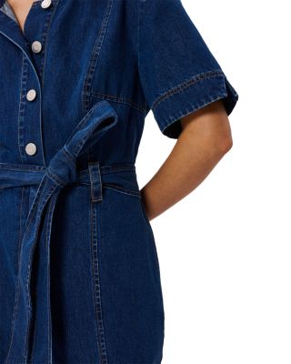 Petite Denim Button Front Jumpsuit