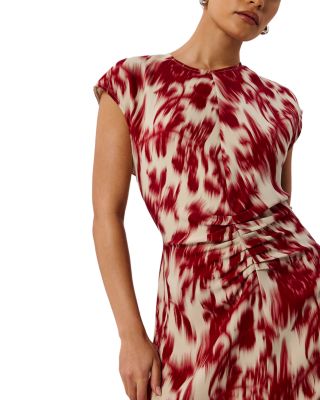 Petites Blurred Floral Crepe Dress