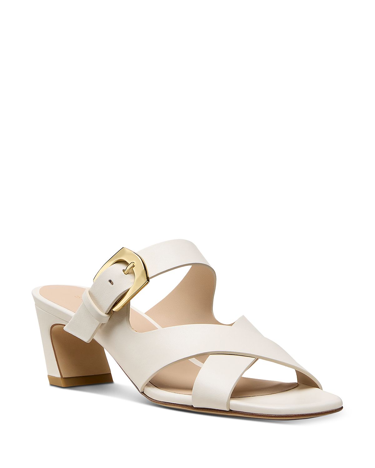Stuart Weitzman Women's Sai Leather Slide Sandals