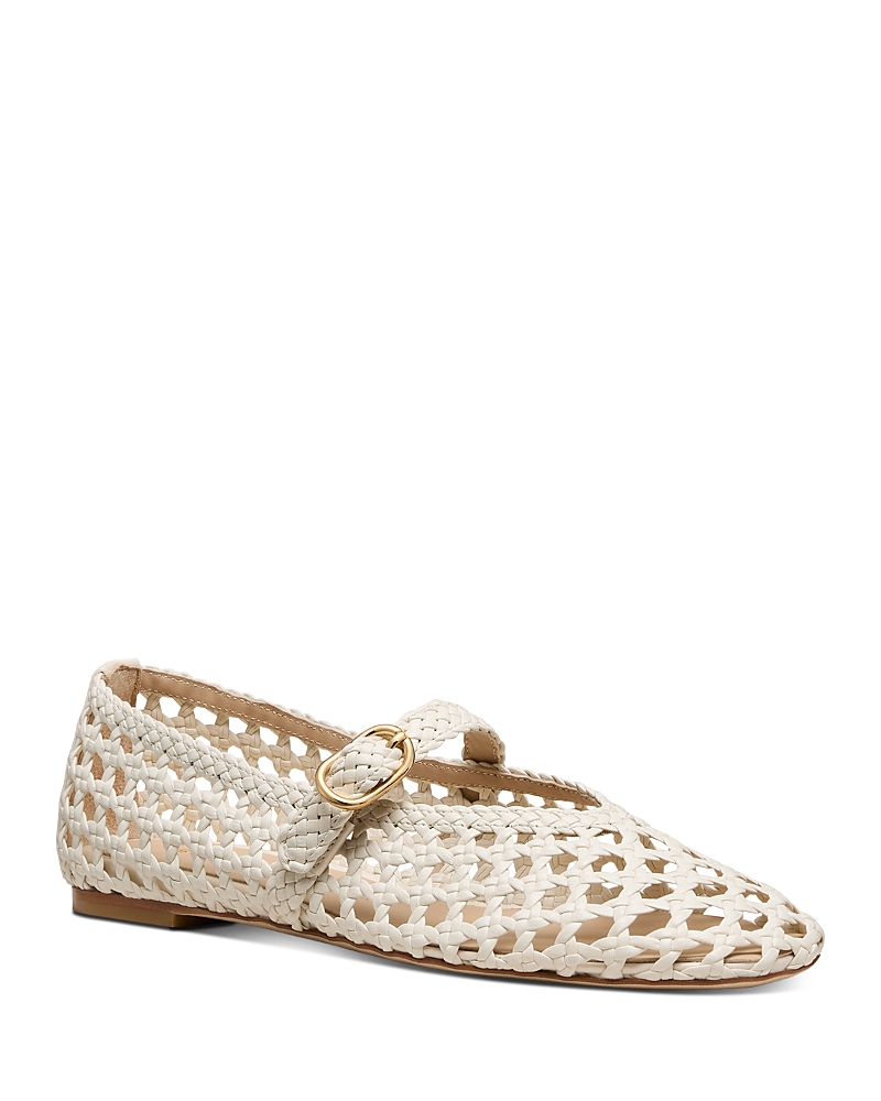 Stuart Weitzman Women's Prim Woven Leather Ballet Flats