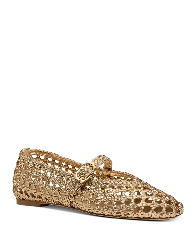 Stuart Weitzman Women's Prim Woven Leather Ballet Flats
