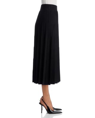 Pleated Pull On Knit Skirt