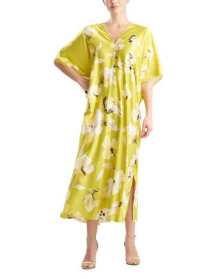 Aurelia Printed Charmeuse Waterfall Caftan