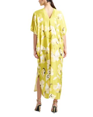 Aurelia Printed Charmeuse Waterfall Caftan