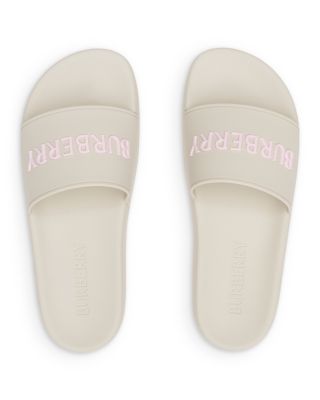 Women's Furley Beige Logo Slide Sandals 