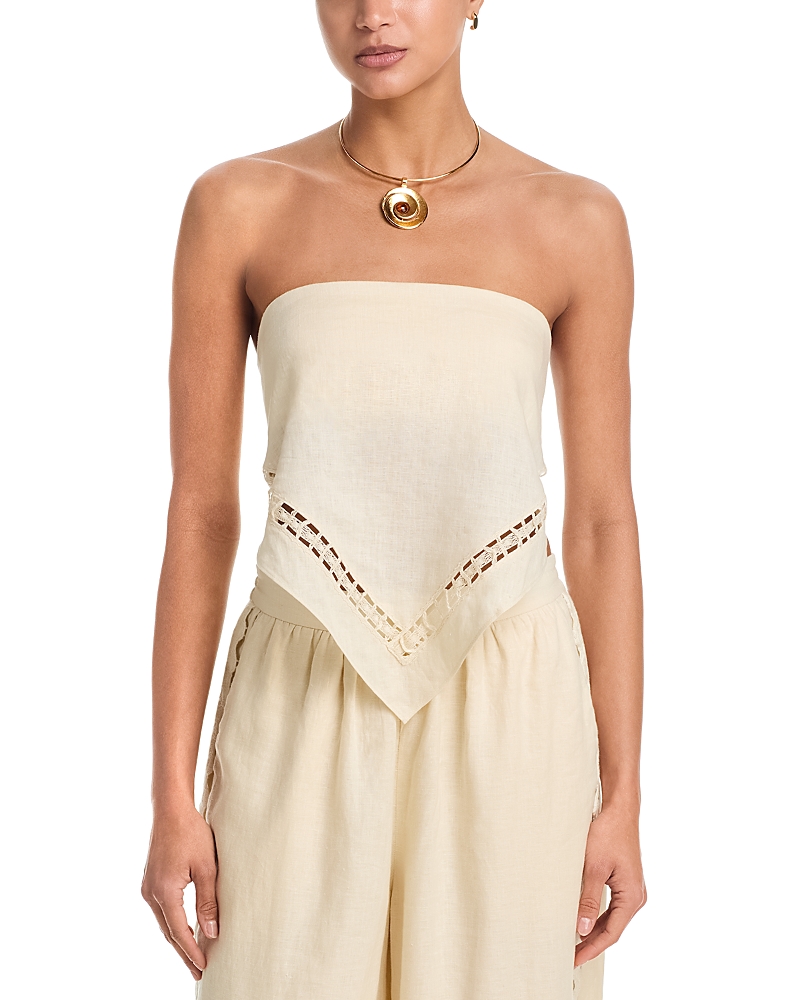 Simkhai Lahni Linen Lace Trim Top