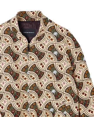 Floral Jacquard Bomber Jacket