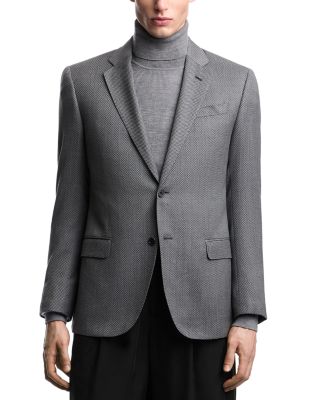 G Line Regular Fit Single Breasted Notch Lapel Jacket in Super 130s Wool