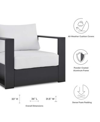  Tahoe Outdoor Patio Powder-Coated Aluminum Armchair, Set of 2