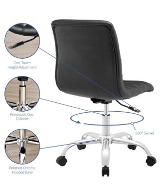 Ripple Armless Mid Back Vinyl Office Chair