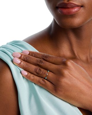 14K Yellow Gold Turquoise Gemstones Turquoise & Diamond Dash Ring