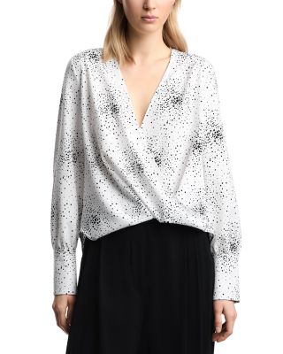 Faux Wrap Long Sleeve Top