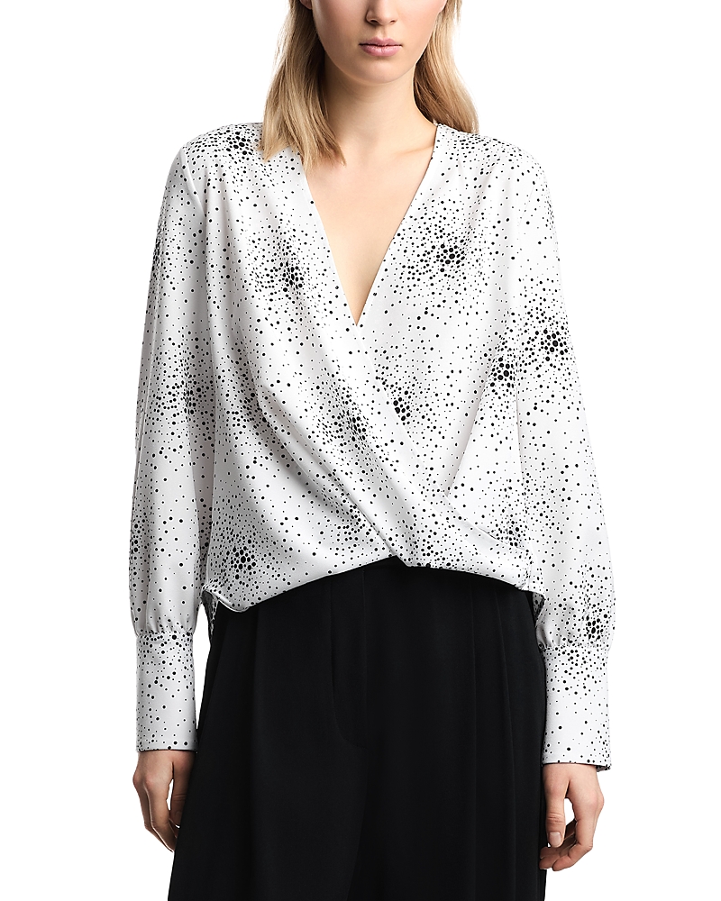 Emporio Armani Faux Wrap Long Sleeve Top