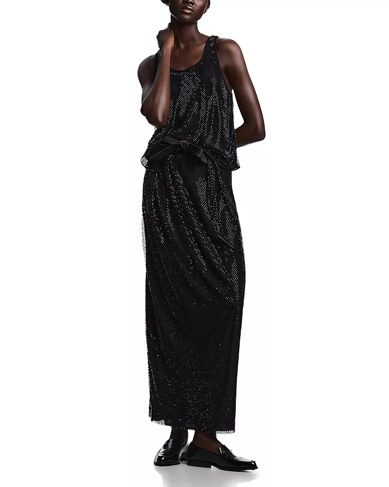 Emporio Armani Mesh Rhinestone Top