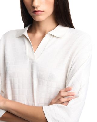 Jersey Jacquard Polo Top