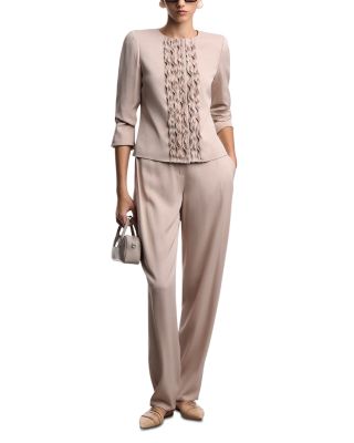 Washed Twill Ruffled Detail Jacket