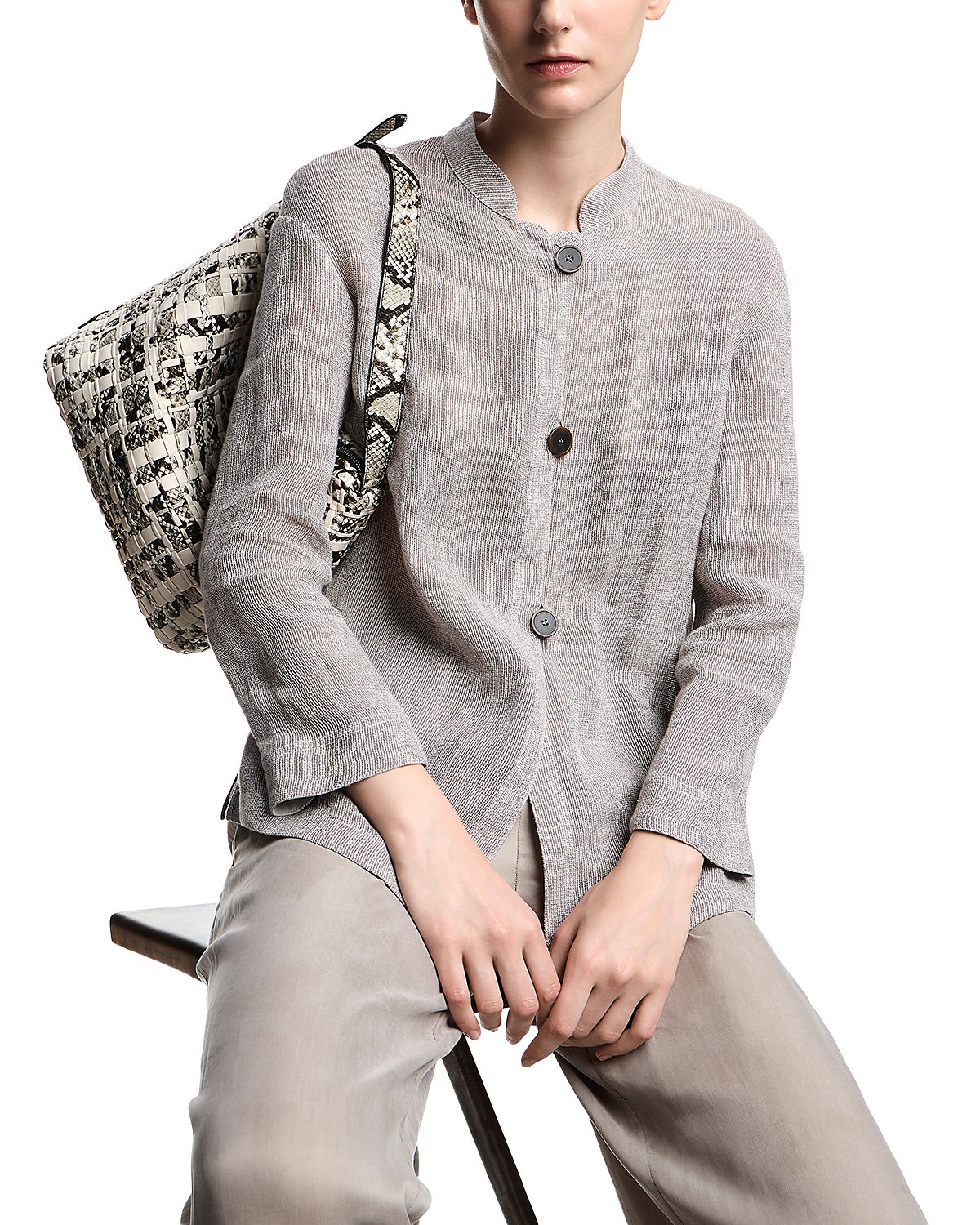 Emporio Armani Gauze Guru Collar Jacket