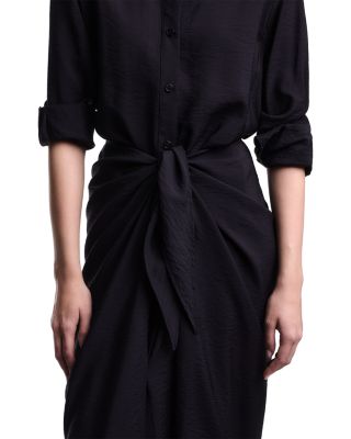 Techno Rayon Wrap Detail Maxi Dress