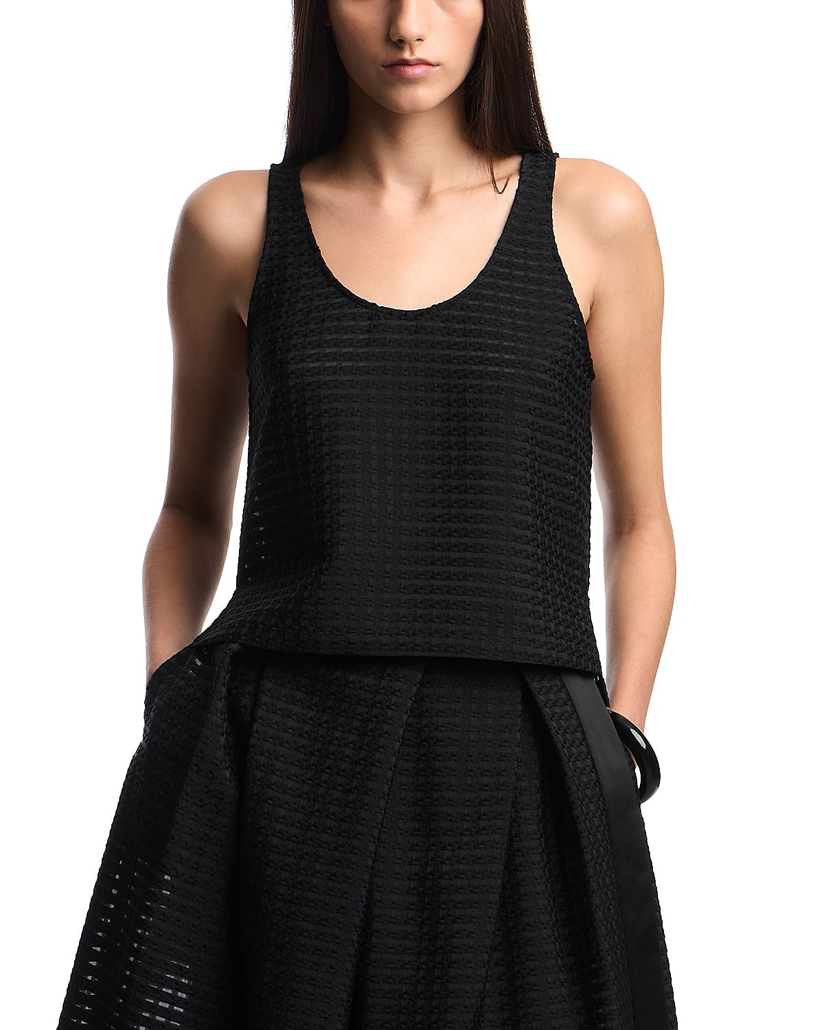 Emporio Armani Vichy 3D Jacquard Tank Top