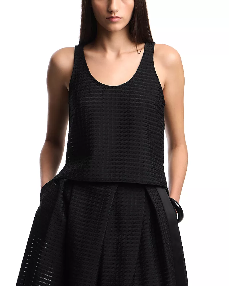Emporio Armani Vichy 3D Jacquard Tank Top
