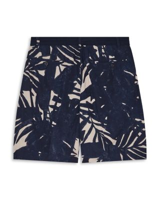 Bermuda Palm Leaf Linen Blend Shorts
