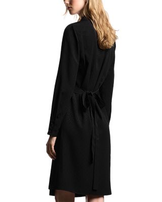 Micro Jacquard Long Sleeve Dress