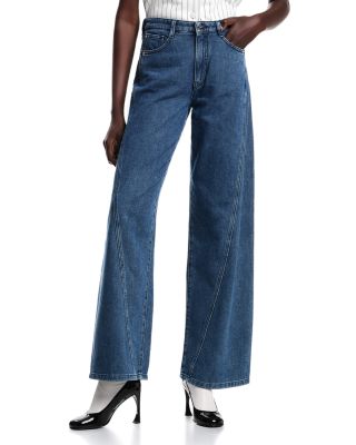Mid Rise Relaxed Jeans in Blue Denim