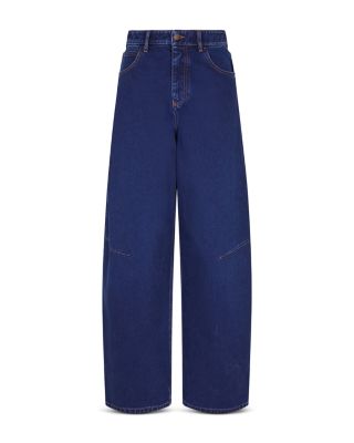 Medium High Rise Balloon Jeans in Blue Denim