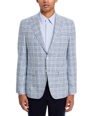 Hutson Linen & Cotton Plaid Slim Fit Sport Coat
