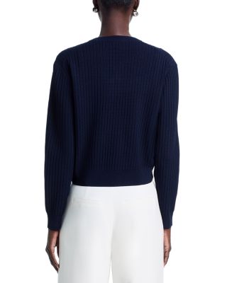 Pointelle Bomber Sweater