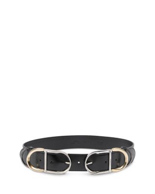 Women's Double Buckle Leather Belt 