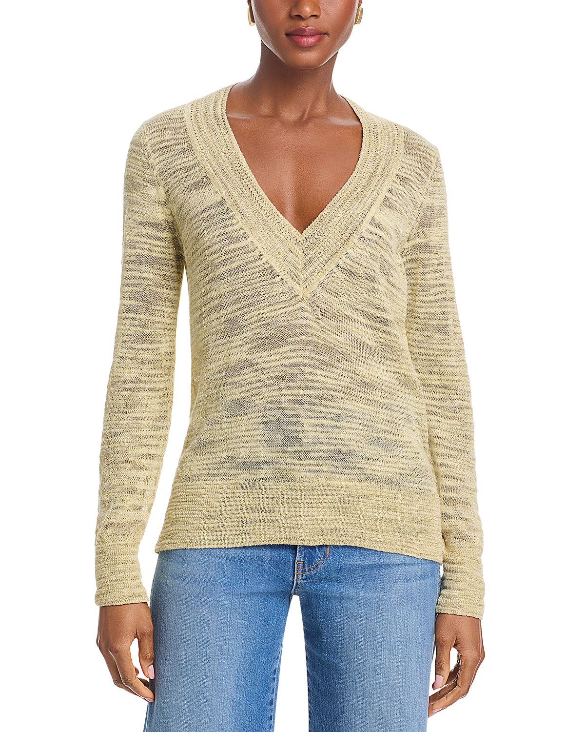 Veronica Beard Coleta V Neck Knit Sweater