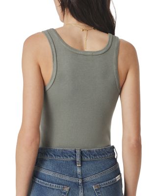 Fine Rib Scoop Neck Tank