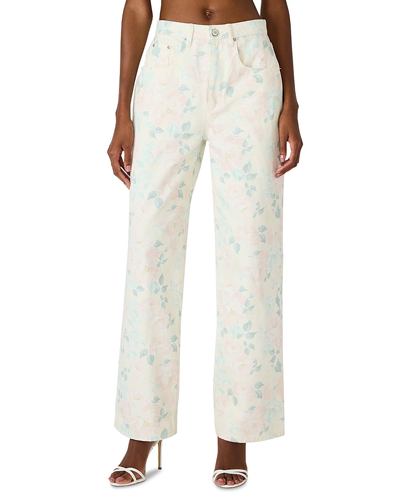 Steve Madden Sydnee High Rise Wide Leg Jeans in Peach Beige