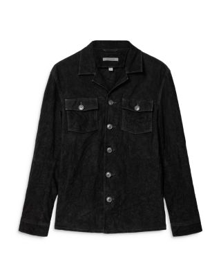 Jesse Leather Shirt Jacket with Buttons