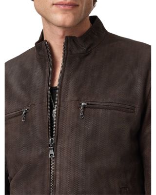 Damien Plated Leather Cafe Racer Jacket