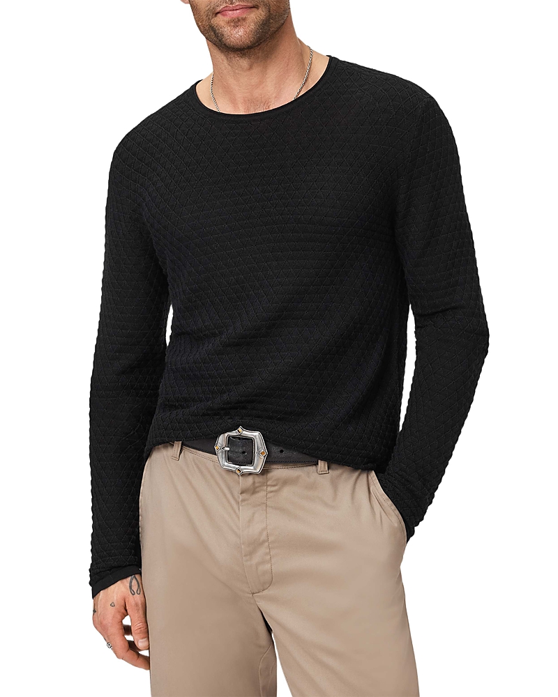John Varvatos Seymour Long Sleeve Crewneck Texture Jacquard Tee