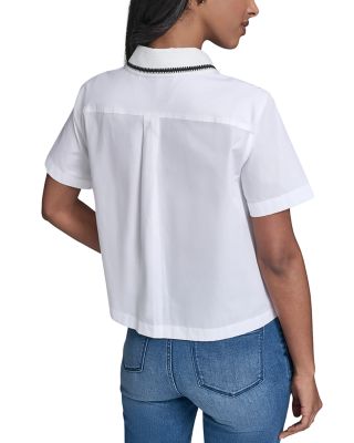 Crochet Collar Shirt