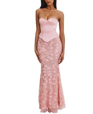  Uliya Strapless Mermaid Peplum Maxi Dress